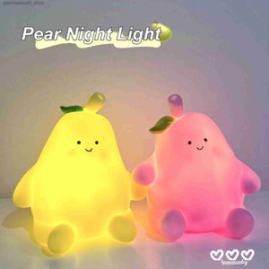 Lámparas sombras creative pera fruta nocturna dibujos animados baby bedside Light Bunding Toy Regalo de cumpleaños para niños Mesa de decoración de dormitorio P240416