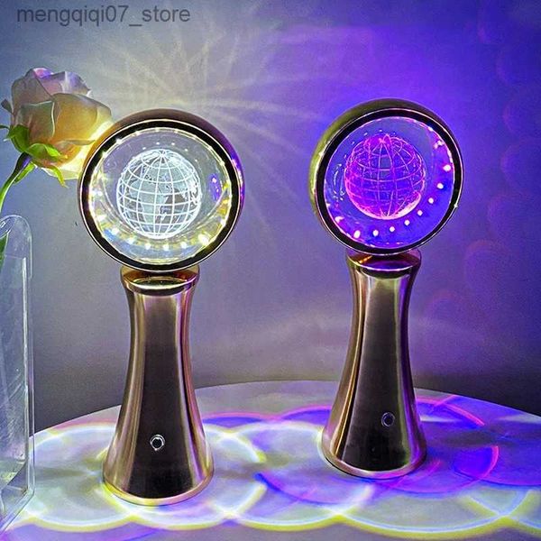 Lampes Shades Cristal Globe Projecteur Lampe de Table Tactile LED USB Rechargeable Veilleuse Chevet Ambiance Lumière pour La Décoration Intérieure Chambre Lampe L240311