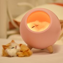 Lampen tinten drop led nachtlampje decoreren bureau licht batterij droom kat vakantie creatieve oplaadbare lamp voor baby dedroom luminar 230418