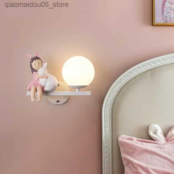 Lámparas sombras de la habitación de la habitación de las niñas lámpara de pared para niños niña mesa de pared para niños lámpara de pared de la pared de los ojos de los ojos lumbar de los ojos de dibujos animados.