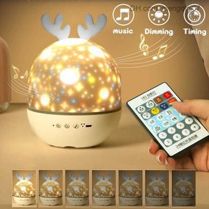 Lampenkappen Lampenkappen Nachtlampje Slaapkamer Sterrenhemel Projector Bluetooth Speaker Herten USB Tafel Bureaulamp Nachtkastje Decor Kinderen Baby Verjaardagscadeau 230804 Z230805