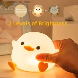 Lampen tinten LED Childrens Night Light Dodo Duck Night Light met 20 minuten timer touch gebruikt voor laadbureaulichten in slaapkamers en woonkamers Q240416