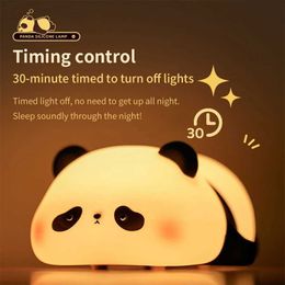 Lamps Shades LED night light cute animal shaped touch sensor night light childrens bedside light silicone childrens holiday gift room home decoration Y240520AF15