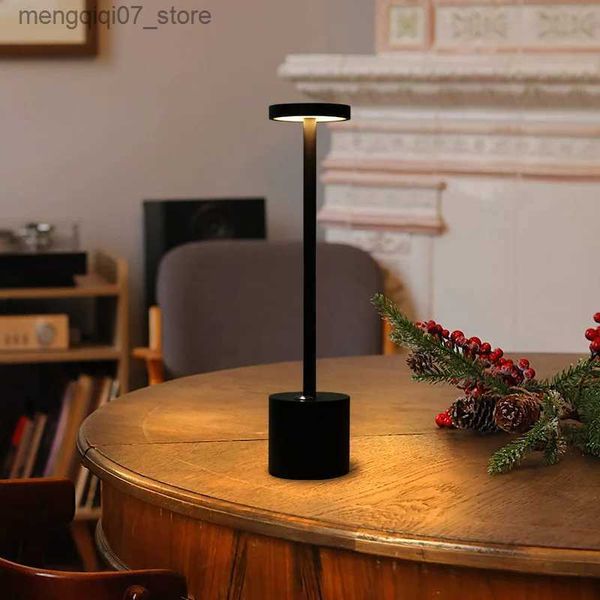 Lampes Abat-jour LED rechargeable USB lampe de bureau sans fil tactile gradation lampes de Table pour Bar KTV hôtel salon lecture lampe de chevet sans fil L240311