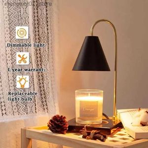 Lampes Abat-jour Lampe de table LED Lampes de fonte de cire de chevet Gradation continue 220V-265V Base en bois Lampe chauffe-bougie 50W pour l'éclairage de décoration de chambre L240311