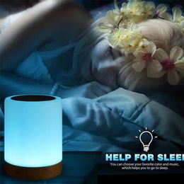 Pantallas de lámparas Led Sensor táctil Luz nocturna Coloful Usb Recargable Bebé Lactancia materna Bedsid Lámpara de mesa Regulable Decoración de la habitación Personalizada 230425