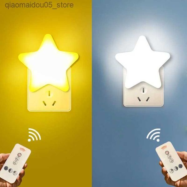 Lampes Shades Mini Cartoon Starry Night Light Remote Control Control Capteur Starry LED Light for Nighttime Childrens Bedroom Salle de bain Light Q240416