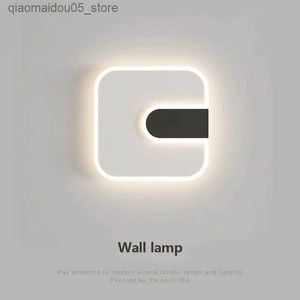 Lampen tinten moderne led cirkelvormige vierkante wandlamp minimale waarde wit geschikt voor slaapkamer woonkamer binnen- en huizendecoratie verlichtingsarmaturen Q240416