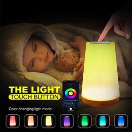 Lampes nuances Hume Light USB Rechargeable Night Light RGB Touch Dimmable Desk Lampe utilisée pour la décoration de Noël dans les chambres et chambres pour enfants Q240416