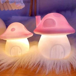 Lampen tinten champignon led nacht licht warm wit slaapkamer bureau licht batterij aangedreven atmosferisch landschap licht woonkamer decoratie Q240416