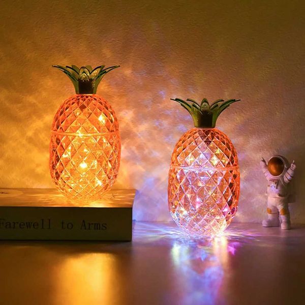 Lampes nuances nouvelles d'ananas LED Bouton de lumière de nuit batterie Gift d'éclairage utilisé pour la salle de chambre pour enfants Décoration de la maison Lumière Y240520PGQD