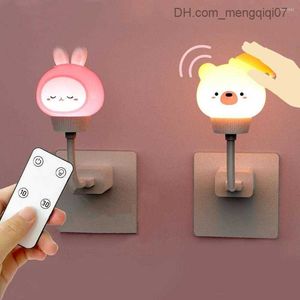 Lampes Abat-jour Veilleuses USB Lumière LED Enfants Mignon Dessin Animé Lampe Ours Télécommande Pour Bébé Enfant Chambre Décor De Chevet Cadeau De Noël Z230805