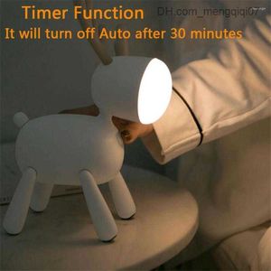 Lampes Abat-jour Veilleuses USB Rechargeable Mignon Cerf LED Dimmable Table De Chevet Lampe De Bureau Avec Fonction De Minuterie Pour Chambre D'enfants Bébé Pépinière Z230809