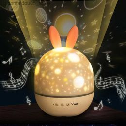 Lámparas Sombras Luces de noche Dormitorio Proyector Starry Sky Speakoth Bluetooth Deer USB Mesa USB Light Bedhead Decoration para niños y bebés Regalo de cumpleaños Q240416