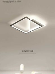 Lampes Shades Lampe de chambre nordique lumières géométriques personnalité créative carré lampe creuse simple plafond moderne à LEDs lampes lampe d'étude L240311