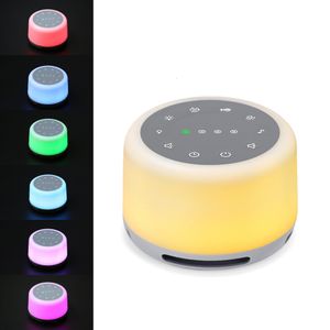 Lámparas Pantallas Luz nocturna RGB 24 Sonidos relajantes Máquina de ruido blanco para dormir Máquina portátil de sonido para dormir para adultos y bebés 230418