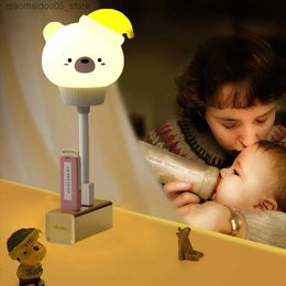 Lampes Shades Usb Cartoon Lumière de nuit mignonne avec télécommande pour bébé chambre décoration alimentation onglet de chevet léger enfant cadeau de Noël Q240416