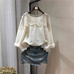 Lamtrip herfsthaak kant gotisch patchwork volledig borduurwerk lolita shirt blouse chic kawaii shirt 210401