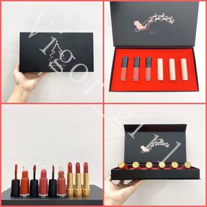 Lan Brand Lip Gloss Lipstick Set para niña Lip Cosmetic Christmas Gift Box Lipstick Set Classic Lipgloss 6Pcs / Set Mini Lipgloss Makeup Set Beautiful Every Day Dropship