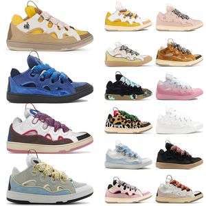 Lan Cuir Curb Baskets Designer Chaussures Pour Hommes Femmes Extraordinaire Casual Sneaker Calfskin Platformsole COOL Mode Hommes Formateurs