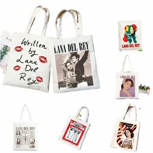 Lana Del Rey Canvas Shop Sacs Print Tote Bag Eco Reusable Shopper Bag Canvas Sac à bandoulière grand sac à main S0PJ #