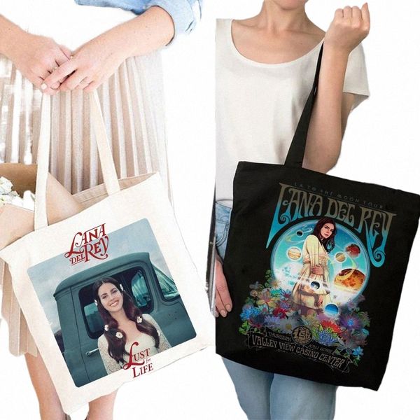 Lana Del Rey Fans Tote Shop Bag Bolsas De Tela Bolso Tejido Reciclaje Tote Bolsa Compra Sac Toile Shopper Bolso Bolso De Lona 82cZ #