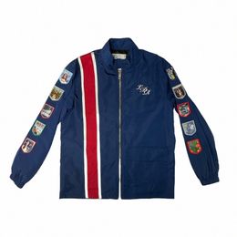 Lana Del Rey Veste de course pour hommes et femmes Patch brodé Top commémoratif LDR Bleu marine T-shirt de course Veste Vêtements Z5jG #