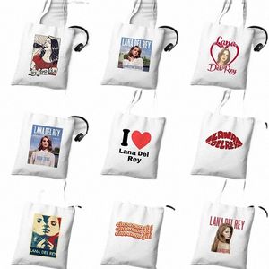 Lana Del Rey Sac à bandoulière imprimé Sac de boutique Hipster Graphic Sacs Carto Canvas Fans à main sac à main