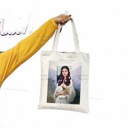 Lana Del Rey femmes toile fourre-tout sac Eco Shop grande capacité épaule pour femmes femme pliable plage Shopper sac E1u9 #