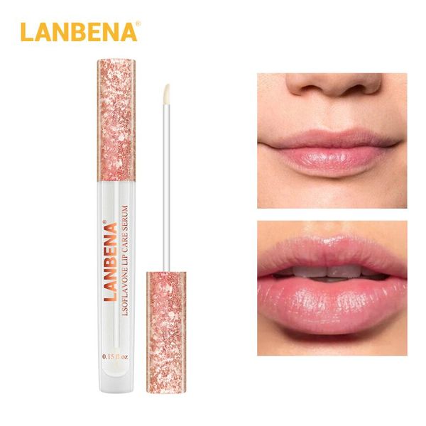 LANBENA lèvres plus dodues collagène liquide tampons de soin des lèvres Essence d'humidité Anti-âge patch anti-rides Gel rehausseur de lèvres