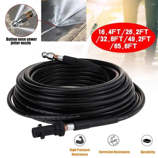 Lance 5/8/10/15/20M Kit de jet d'égout de tuyau d'extension de nettoyeur haute pression pour Karcher K2-K7 outils de nettoyage de tuyau de cordon de lavage de voiture 40MPa