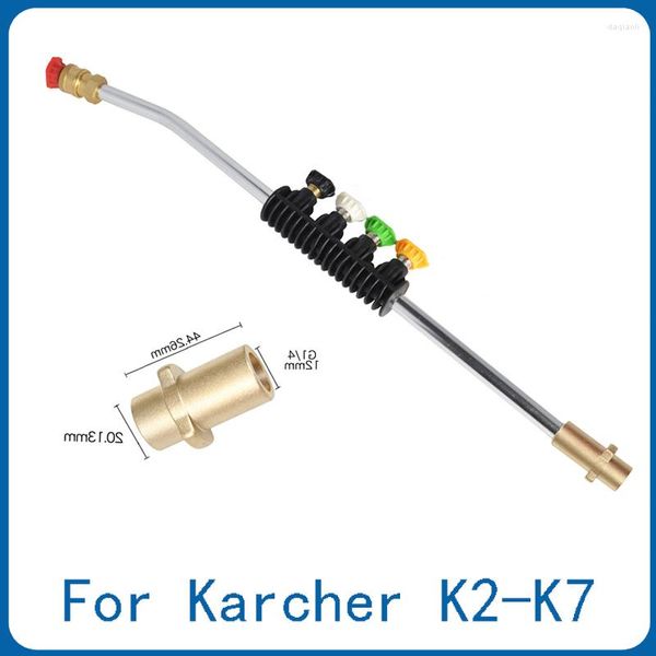 Lance pour Karcher, nettoyeur haute pression, pistolet de pulvérisation avec adaptateur de buse 5 couleurs, outils de nettoyage de voiture Turbo, baguette métallique