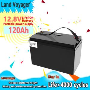 Land Voyager LifePo4 Batterij Pack 12.8V 100AH ​​120AH met 100A BMS 4S1P 12V Batterijen Geschikt voor CART UPS HUISHOUDEN Apparaten Inverter Generator en 14.6V10A