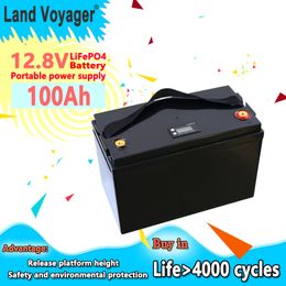 Land Voyager Nieuwste 12.8V 100AH ​​LIFEPO4 Batterij 12V 100AH ​​Batterijen is geschikt voor generator Picnic Camping Ingebouwde 4S 100A BMS