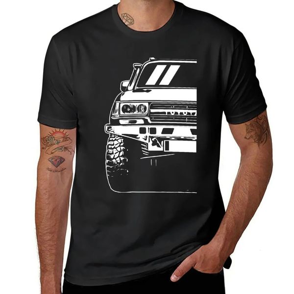 Landcruiser - Série 80 - T-shirt d'art de voiture classique T-shirts personnalisés Vêtements d'anime Plain Black T-shirts Men 240409