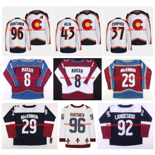 Landeskog Gabriel GH 2022 Avalanche Hockey Jerseys Nathan Kinnon Mikko Rantanen Cale Makar Alex Newhook Joe Sakic Reverse Retro rare