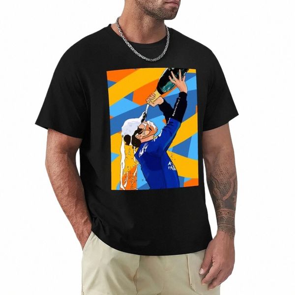 Lando Norris T-shirt coloré Autriche Podium T-shirt à manches courtes T-shirt uni à séchage rapide pour hommes C49m #