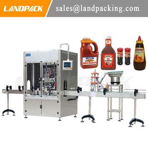 Línea automática de máquinas de llenado de equipos industriales Landpack con sistema de autolimpieza