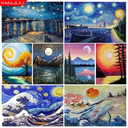 Landschap 5d Diy Diamond Painting Kit Cosmic Cross Diamond Borduurwerk schilderij Rhinestone Mozaïek Diamond Art Home Decor Painting 240408