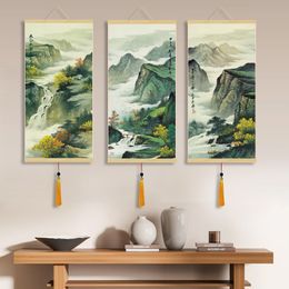 Paysage calligraphie peinture thé house houle peinture de soie cadeaux feng shui célèbre décor mural toile peinture murale luxe