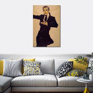 Paysage toile Art Portrait du peintre Max Oppenheimer Egon Schiele peinture à la main salon décor moderne