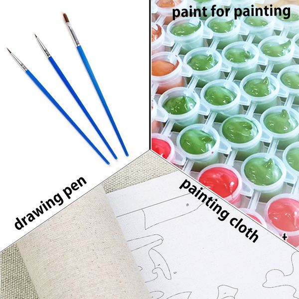 Paysage Lantern Paint By Numbers Kit complet Paignes acryliques 50 * 70 Peinture sur toile Artisanat à la main pour adultes pour dessiner