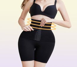 Lanfei para mujeres firme control de la barriga de la barriga del tope bola de aluminio de la cintura alta shaper shorts pantalones cortos de la girdle delgada con gancho 25041190
