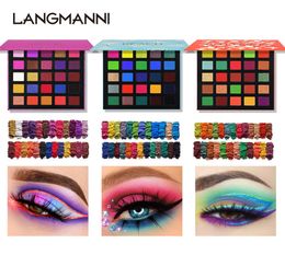 Langmanni 25 Color Matte Palette de fards à paupières Pearlescent Long durable maquillage naturel Shimmer Glitter Shadow3209847
