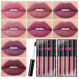 Langmanni 4 stks Vloeistof Lipstick Make Lip Gloss Langdurige Vocht Waterdichte Non-Stick Cup Red Sexy 4Sets / Lot