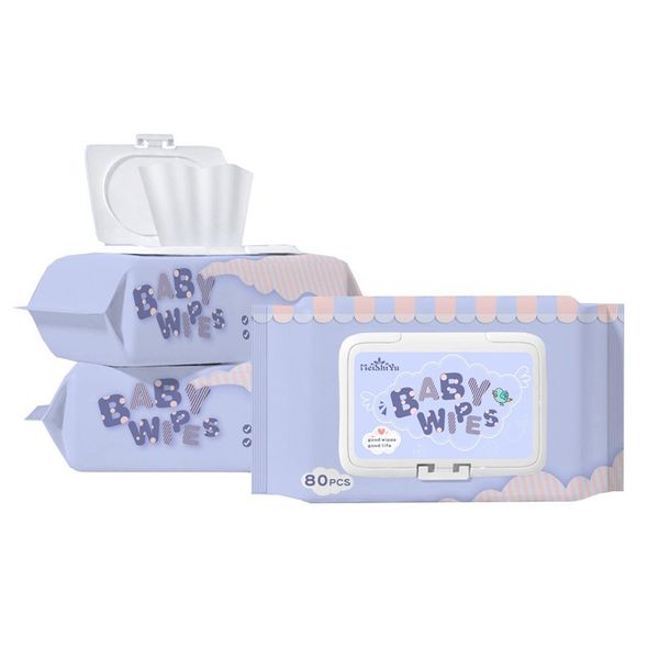80 feuilles bébé enfant boîtes de mouchoirs humides Portable lingettes boîte en plastique bébé bout à bout essuyer étui de rangement support