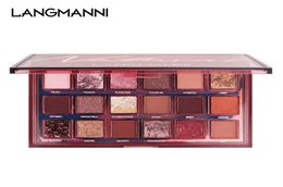 Langmanni naakt Natural 18 Color Eyeshadow Tray Matte Pearlescent Powder Multiclored Eye Shadow Palette Modieuze kleur Bold Out6631642