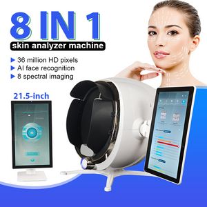 Langue et logo Machine d'analyse de peau portable personnalisée Miroir magique 3D Analyseur de peau numérique Scanner facial AISIA avec écran tactile