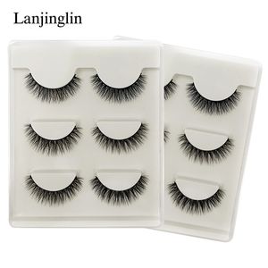 LANJINGLIN 10 boîtes de faux cils longs naturels maquillage en gros 3d cils de vison pleine bande cils outil de maquillage des yeux faux cils 220525