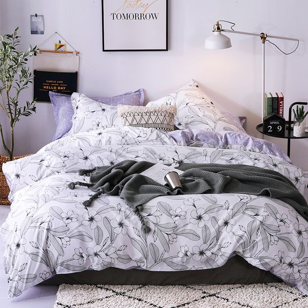 Literie de lit à motif Lanke Plaid, ensembles de literie de taille UK-Single Double Queen, taille 200 * 200 3pcs, linge de lit en coton T200706